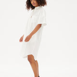 Chiara Short Sleeve Shirt Dress - White - Dresses