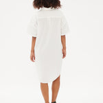Chiara Short Sleeve Shirt Dress - White - Dresses