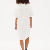 Chiara Short Sleeve Shirt Dress - White - Dresses