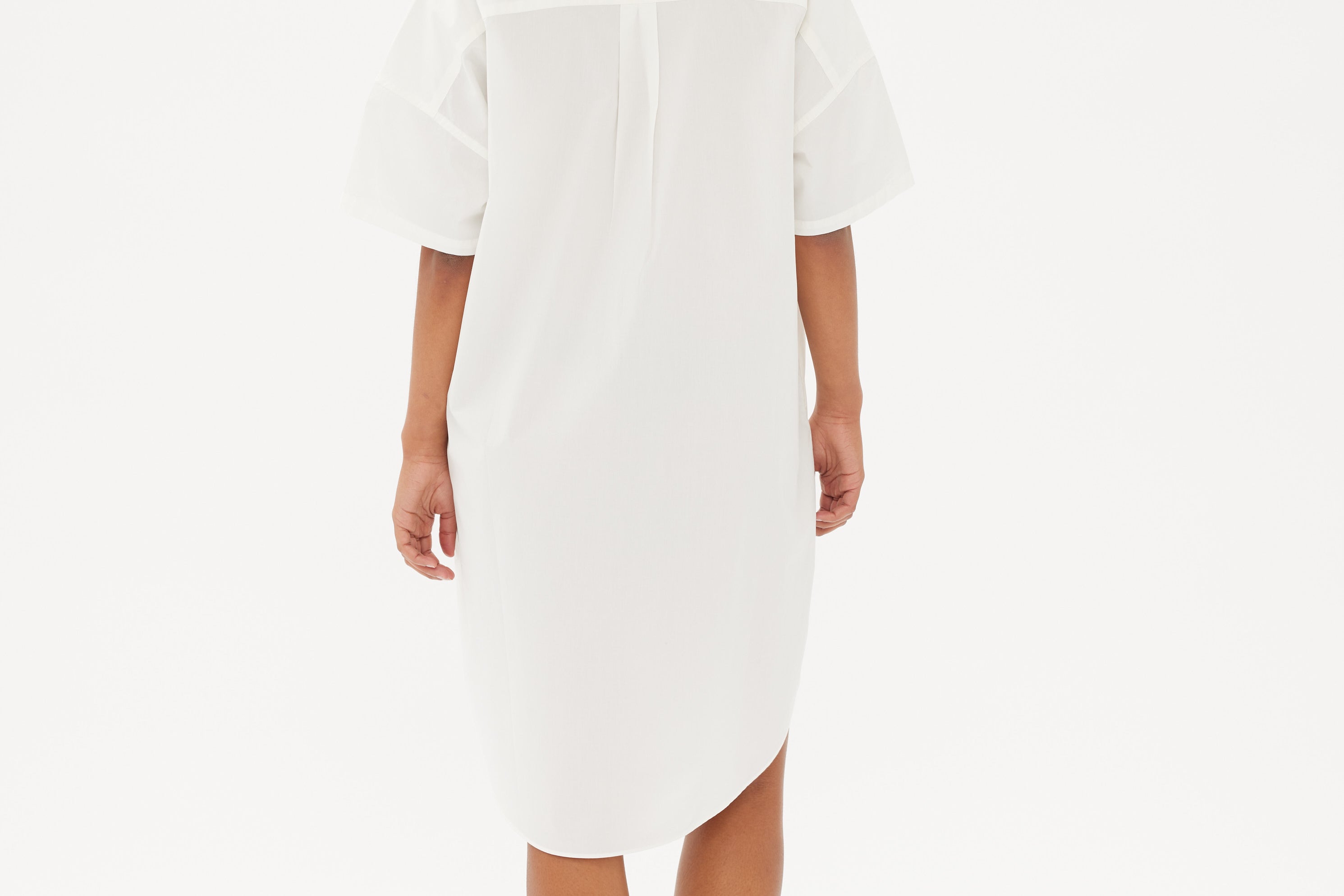 Chiara Short Sleeve Shirt Dress - White - Dresses