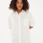 Chiara Short Sleeve Shirt Dress - White - Dresses