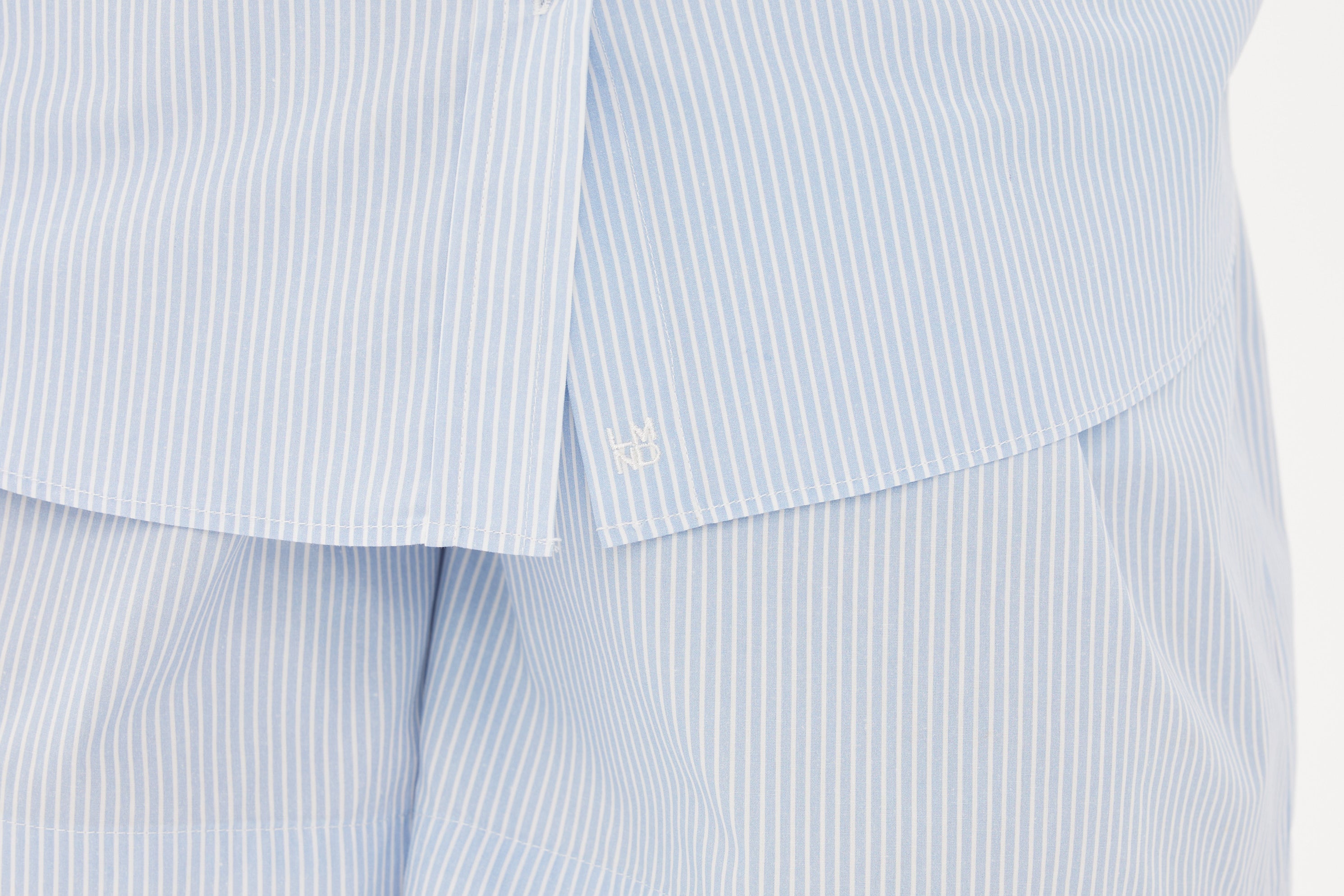Chiara Mid Length Short - Powder Blue/White