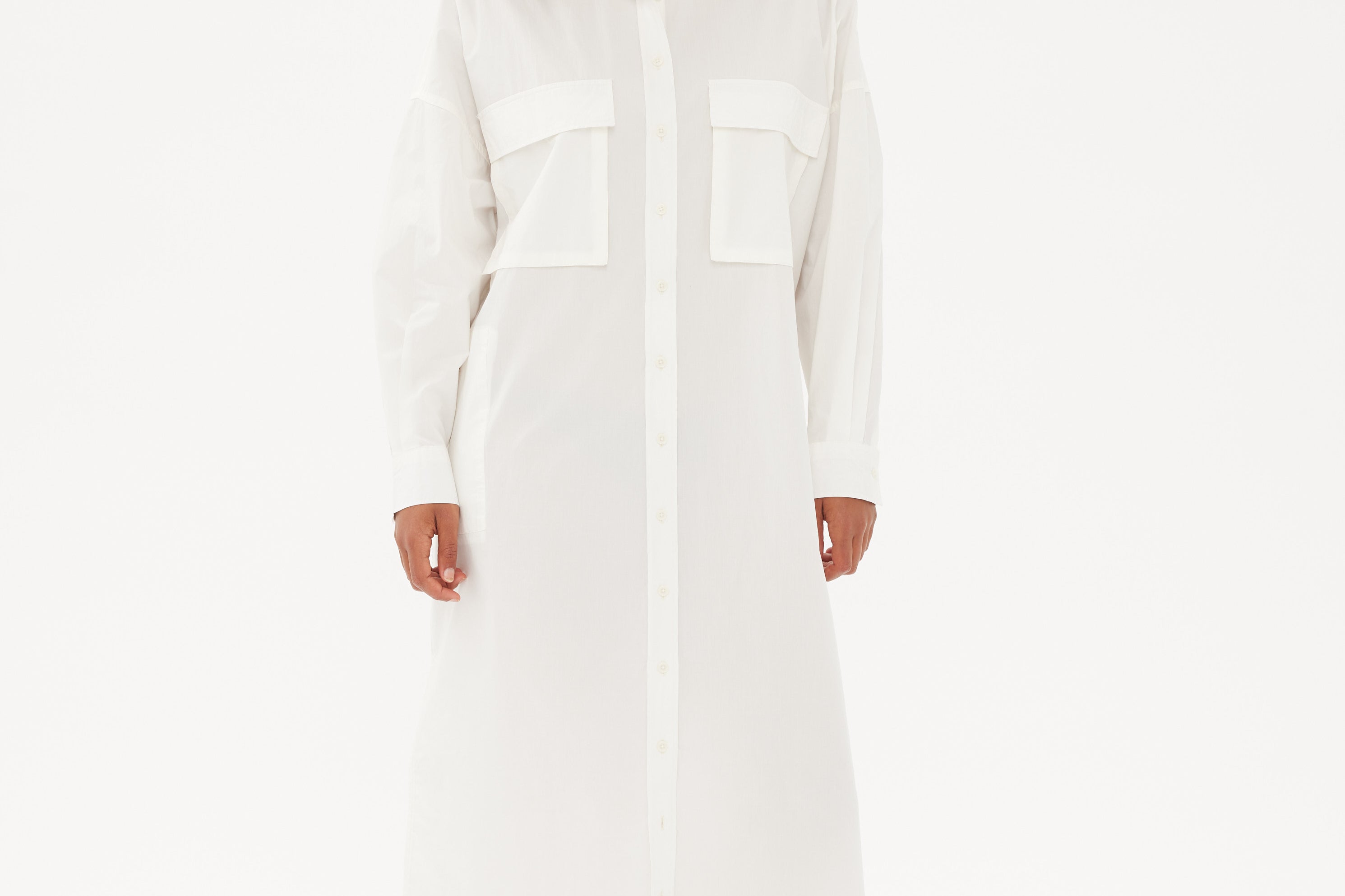 Chiara Utility Dress - White - Apparel