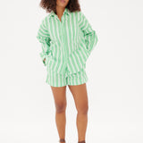 Chiara Classic Shirt - Striped Verde/White