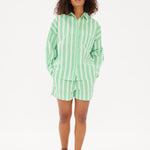 Chiara Classic Shirt - Striped Verde/White