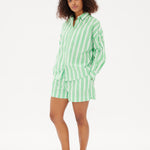 Chiara Classic Shirt - Striped Verde/White