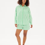Chiara Classic Shirt - Striped Verde/White