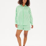 Chiara Classic Shirt - Striped Verde/White