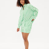 Chiara Classic Shirt - Striped Verde/White