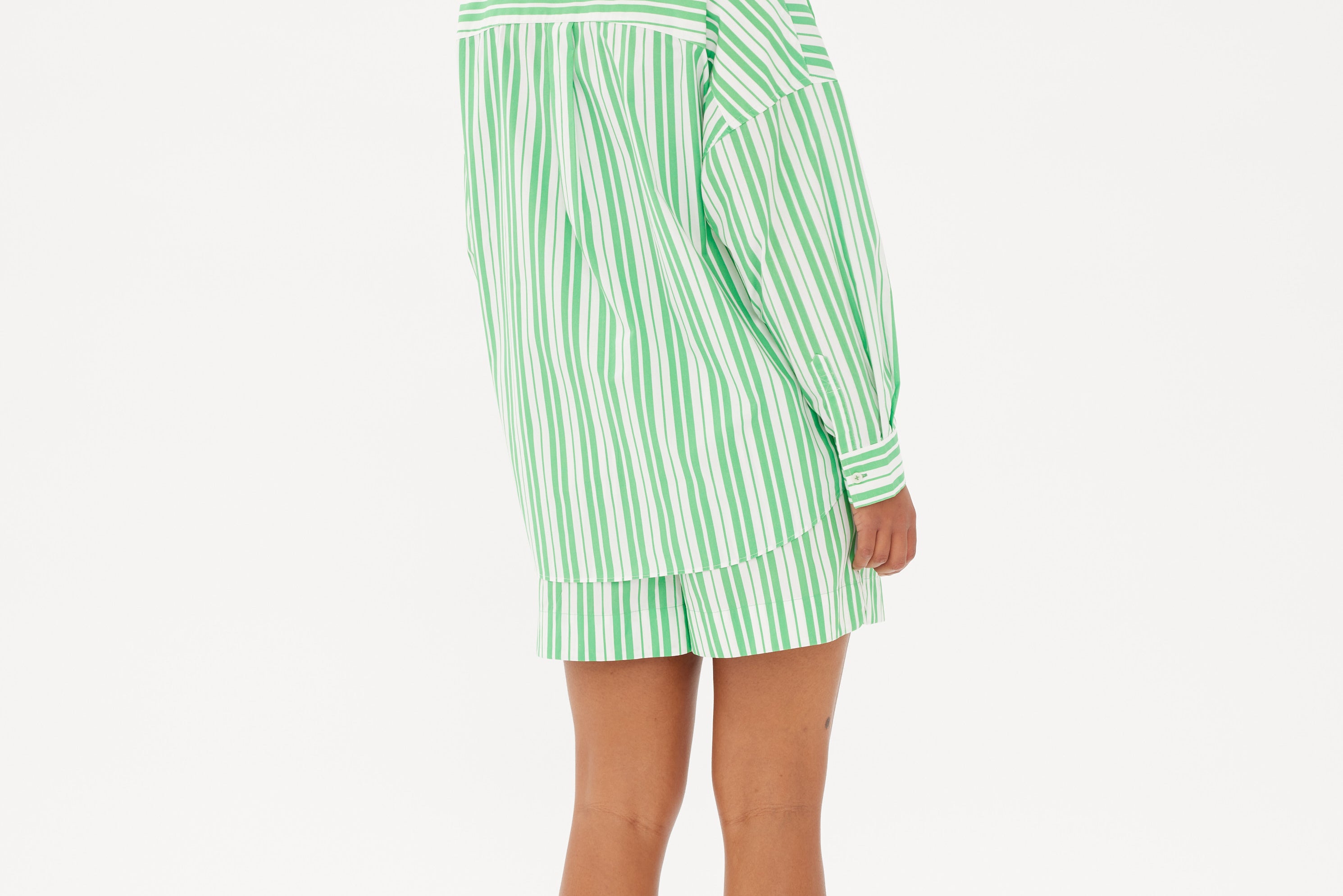 Chiara Classic Shirt - Striped Verde/White
