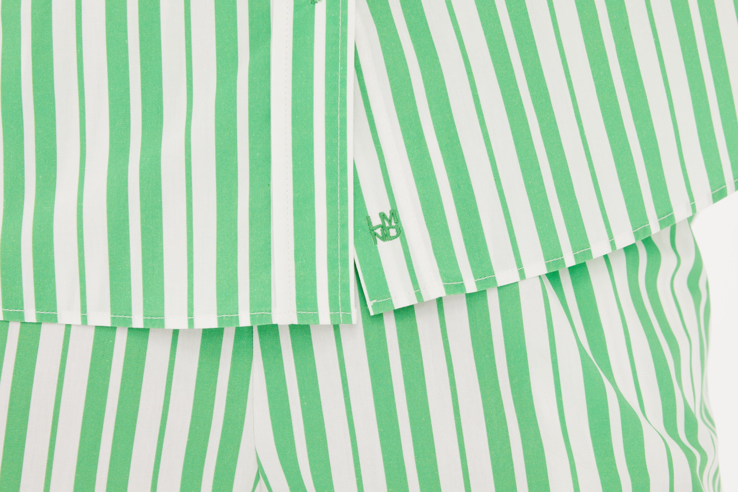 Chiara Classic Shirt - Striped Verde/White