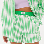 Chiara Classic Shirt - Striped Verde/White