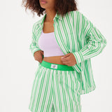 Chiara Classic Shirt - Striped Verde/White