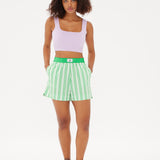 Chiara Boxer Shorts - Striped Verde/White - Apparel