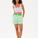 Chiara Boxer Shorts - Striped Verde/White - Apparel