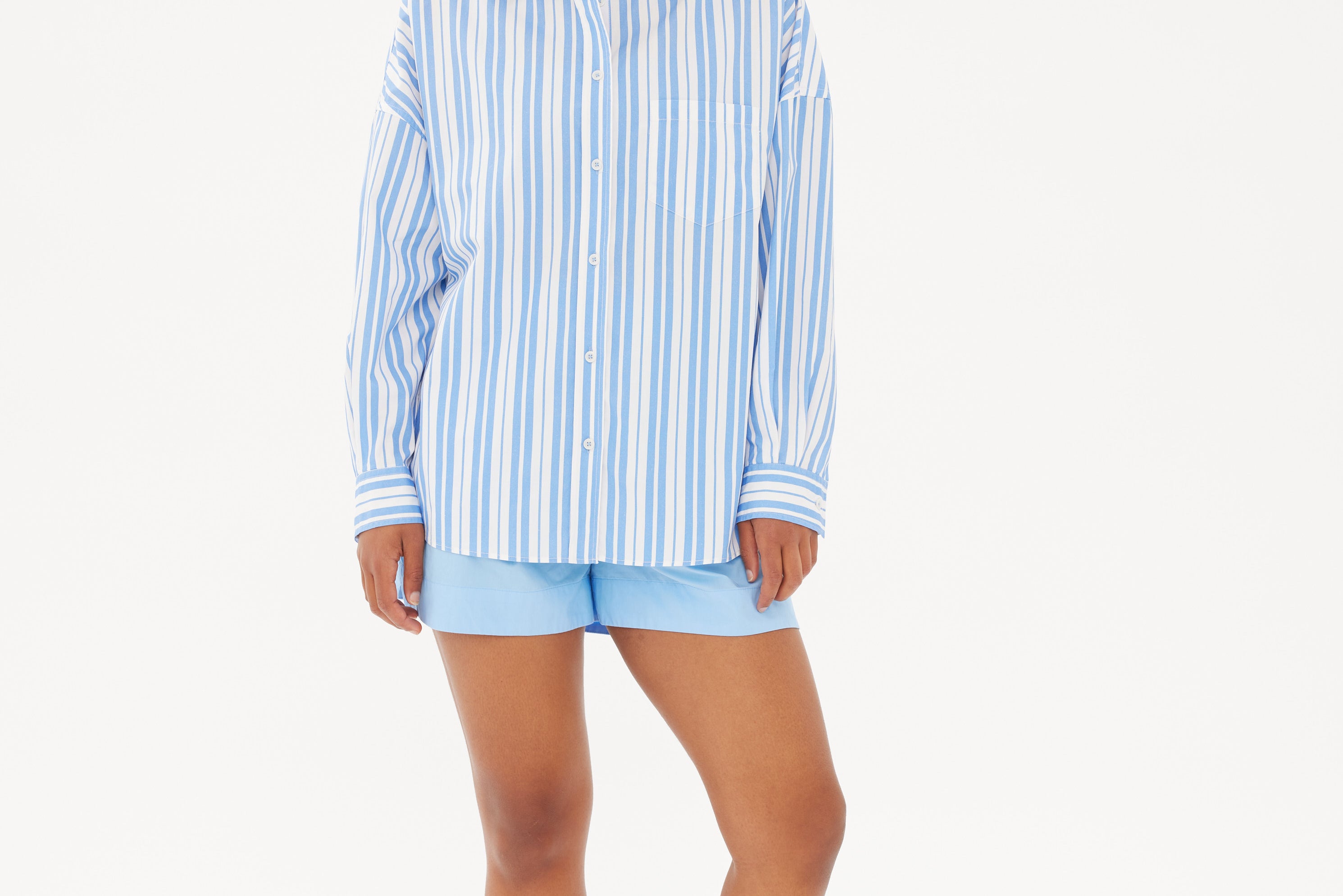Chiara Classic Shirt - Striped Ink Blue/White