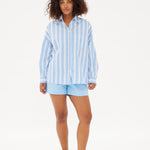 Chiara Classic Shirt - Striped Ink Blue/White