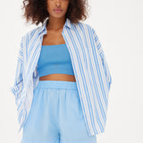 Chiara Classic Shirt - Striped Ink Blue/White