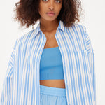 Chiara Classic Shirt - Striped Ink Blue/White