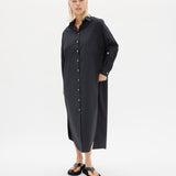 Chiara Shirt Dress Maxi - Black - Apparel