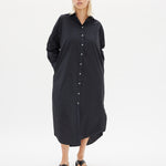 Chiara Shirt Dress Maxi - Black - Apparel