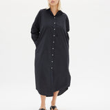 Chiara Shirt Dress Maxi - Black - Apparel