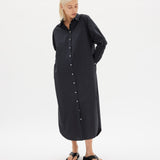 Chiara Shirt Dress Maxi - Black - Apparel