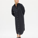 Chiara Shirt Dress Maxi - Black - Apparel