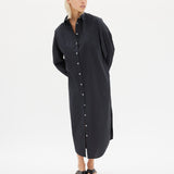 Chiara Shirt Dress Maxi - Black - Apparel