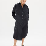 Chiara Shirt Dress Maxi - Black - Apparel