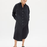 Chiara Shirt Dress Maxi - Black - Apparel