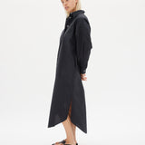 Chiara Shirt Dress Maxi - Black - Apparel