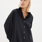 Chiara Shirt Dress Maxi - Black - Apparel