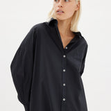 Chiara Shirt Dress Maxi - Black - Apparel