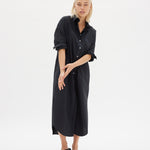 Chiara Shirt Dress Maxi - Black - Apparel
