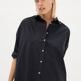 Chiara Shirt Dress Maxi - Black - Apparel