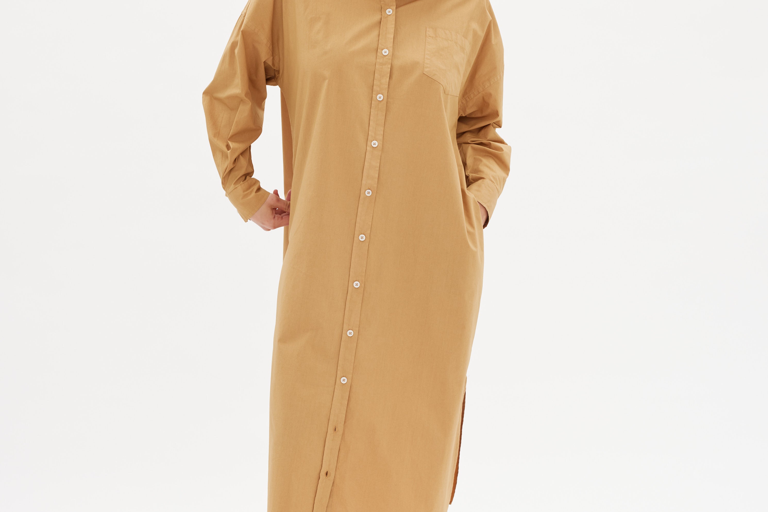 Chiara Shirt Dress Maxi - Toffee - Apparel