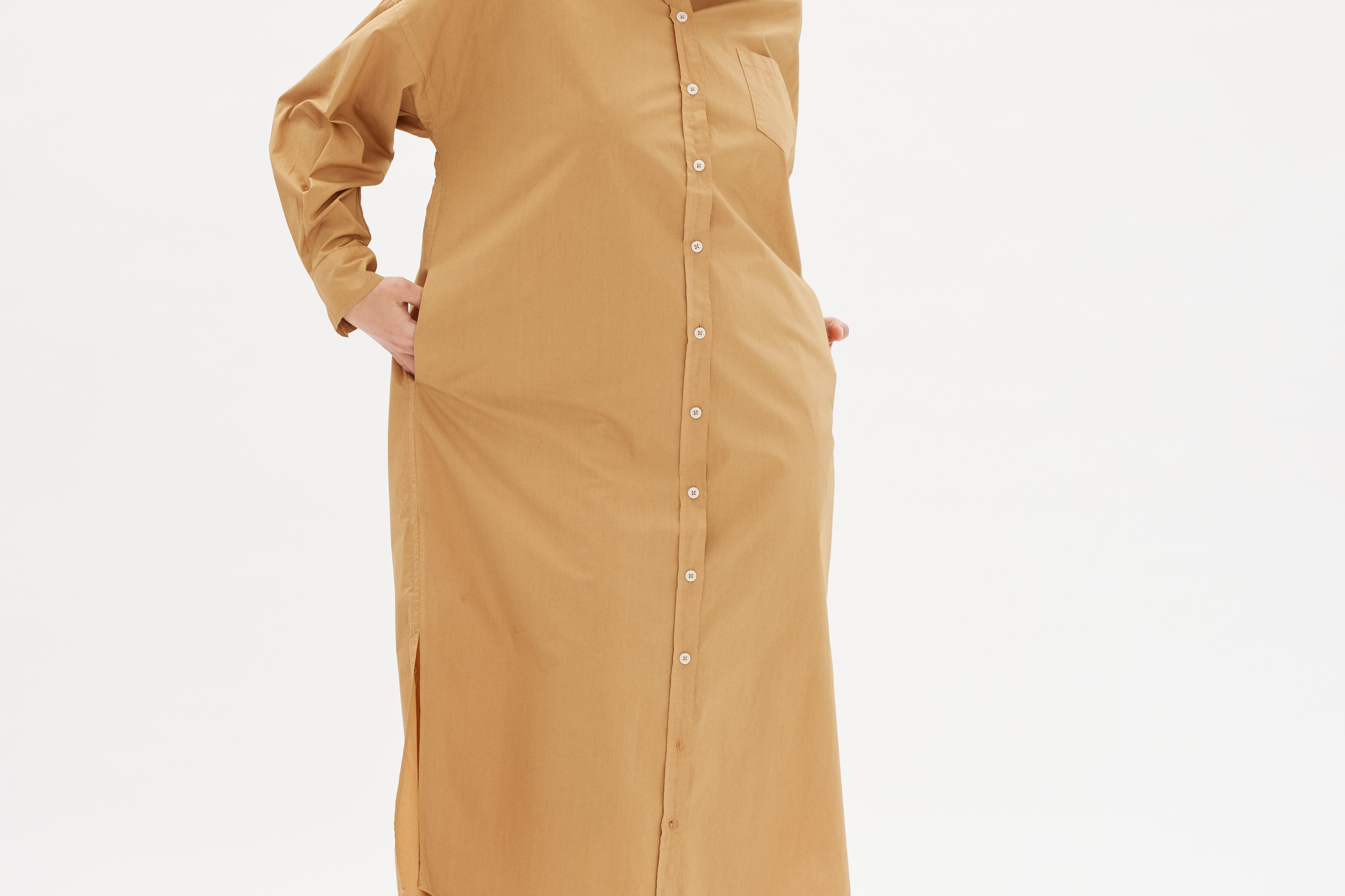 Chiara Shirt Dress Maxi - Toffee - Apparel