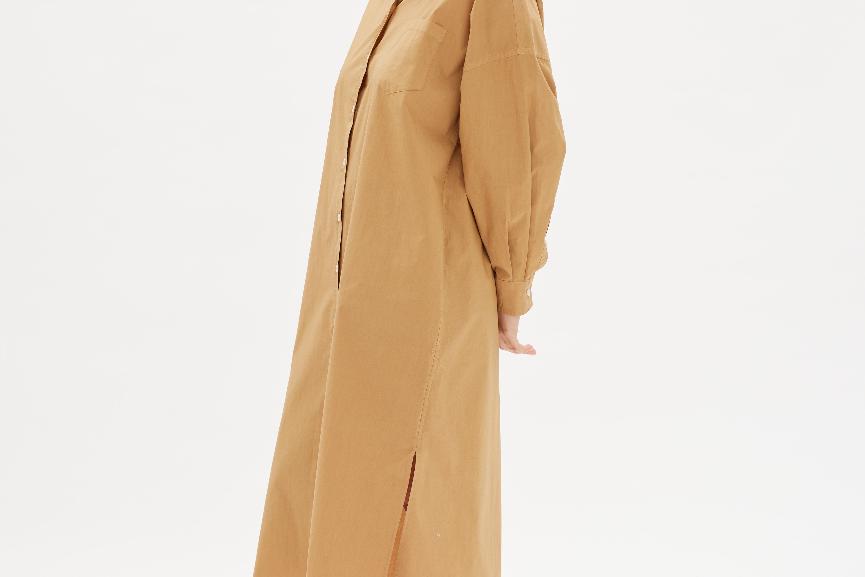 Chiara Shirt Dress Maxi - Toffee - Apparel