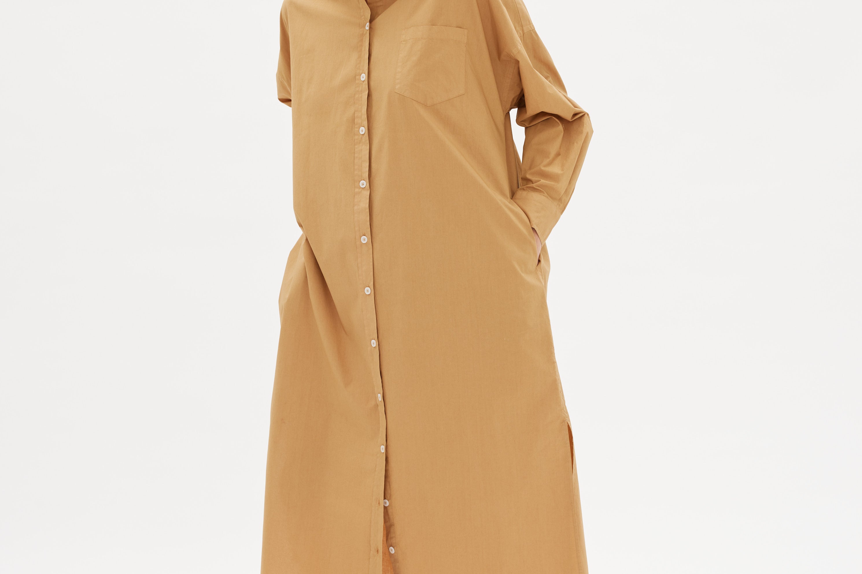 Chiara Shirt Dress Maxi - Toffee - Apparel