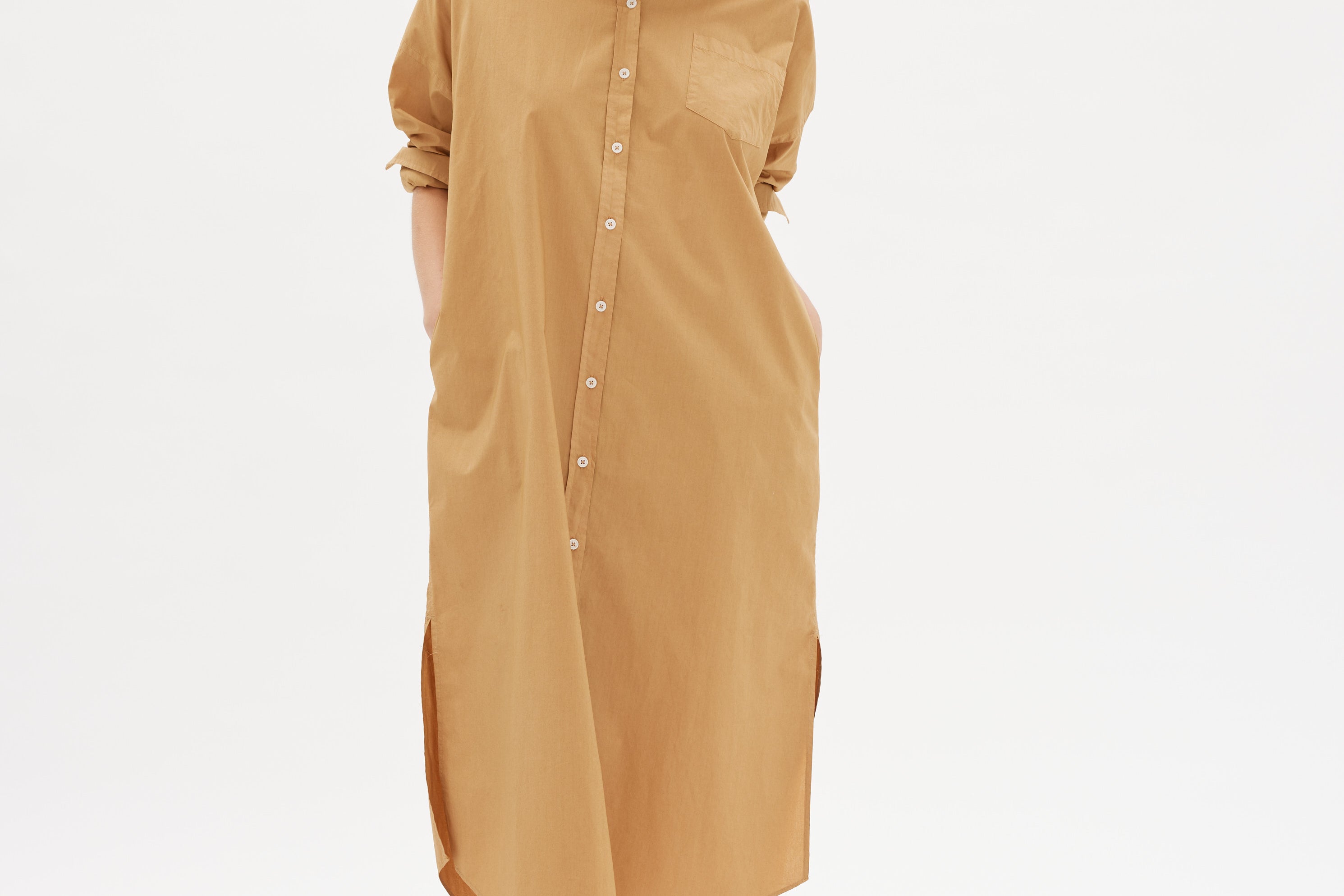 Chiara Shirt Dress Maxi - Toffee - Apparel