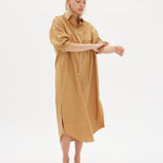 Chiara Shirt Dress Maxi - Toffee - Apparel