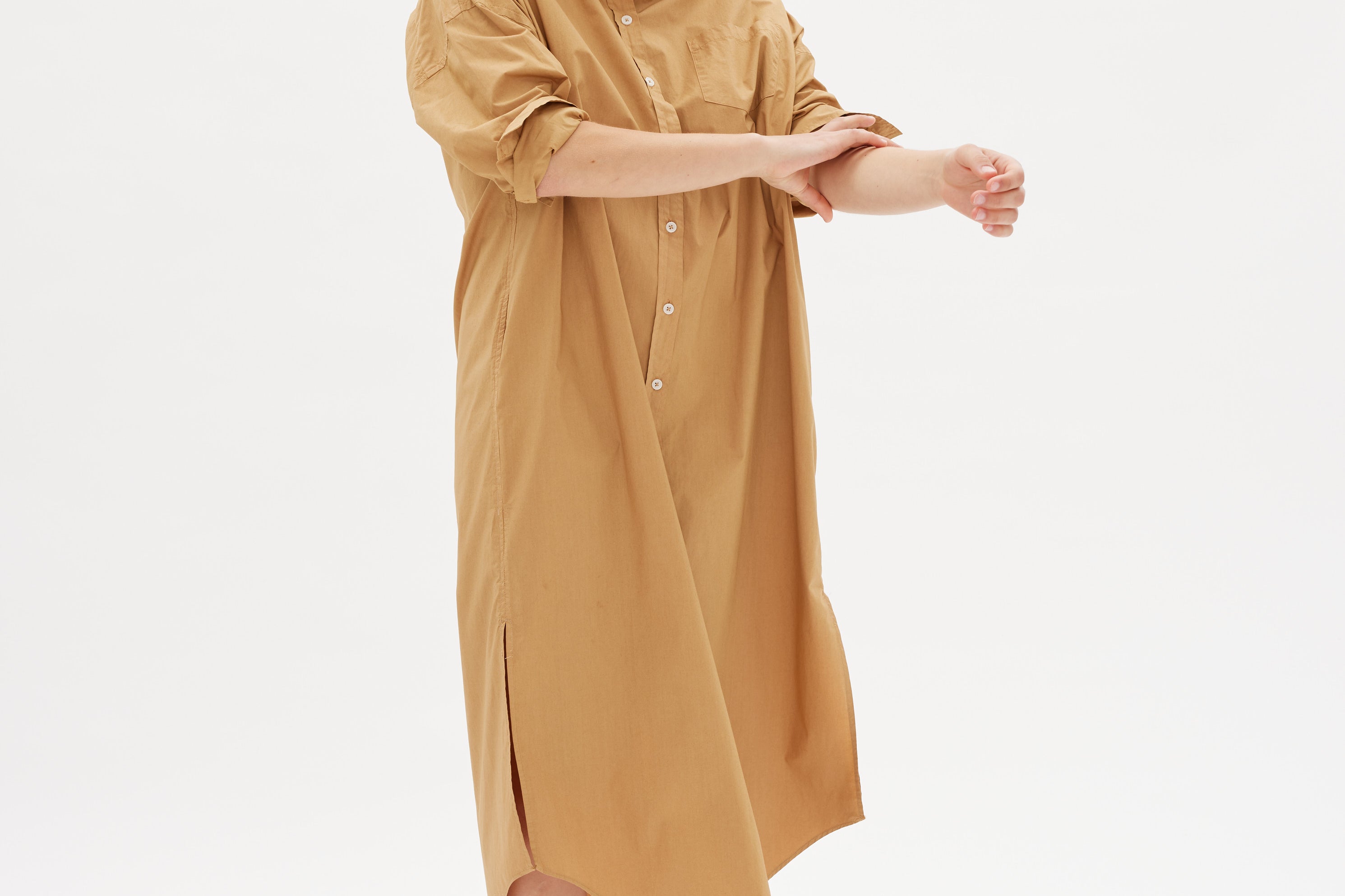 Chiara Shirt Dress Maxi - Toffee - Apparel