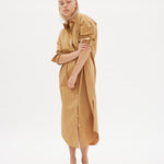 Chiara Shirt Dress Maxi - Toffee - Apparel