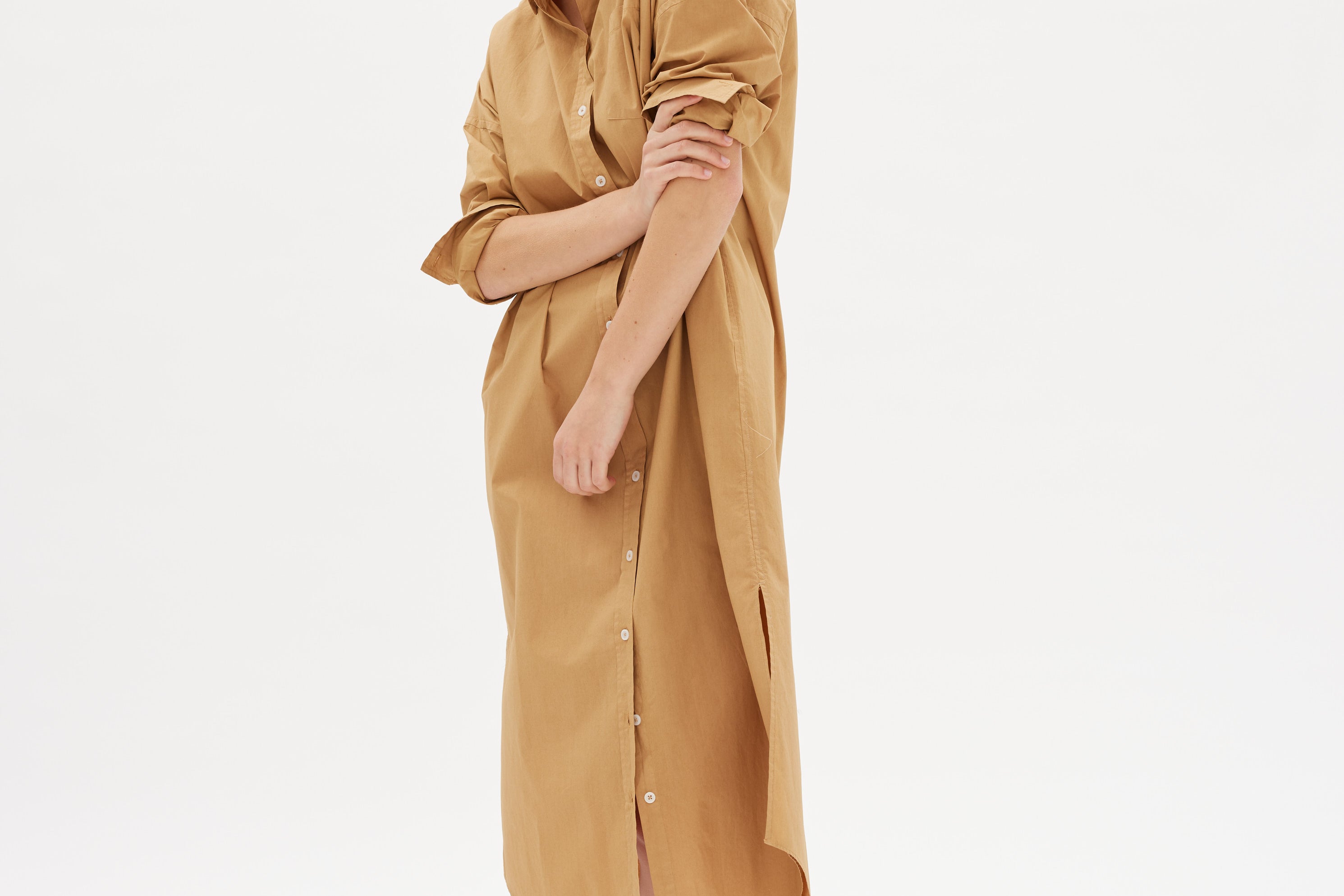 Chiara Shirt Dress Maxi - Toffee - Apparel