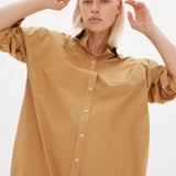 Chiara Shirt Dress Maxi - Toffee - Apparel