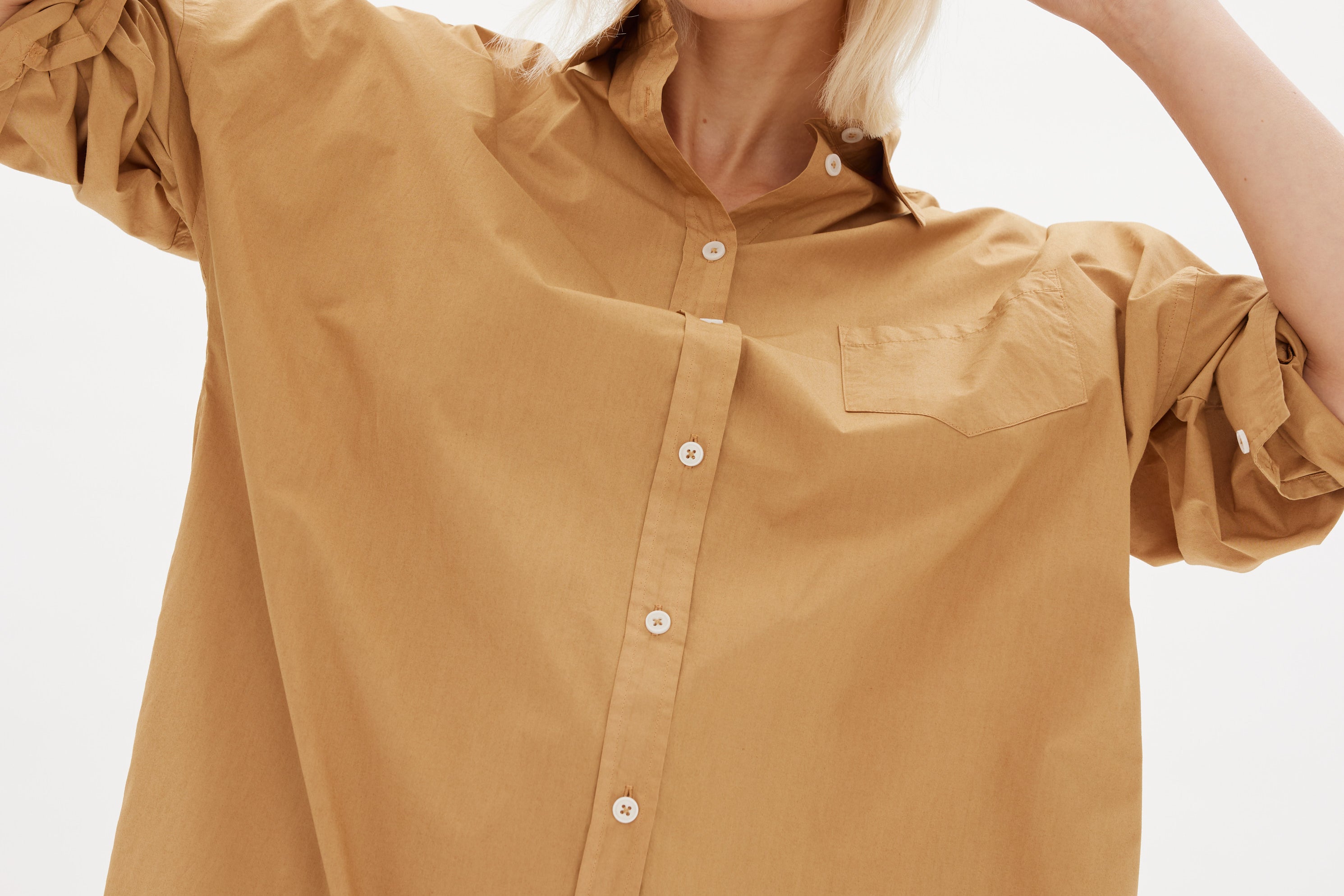 Chiara Shirt Dress Maxi - Toffee - Apparel