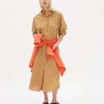 Chiara Shirt Dress Maxi - Toffee - Apparel