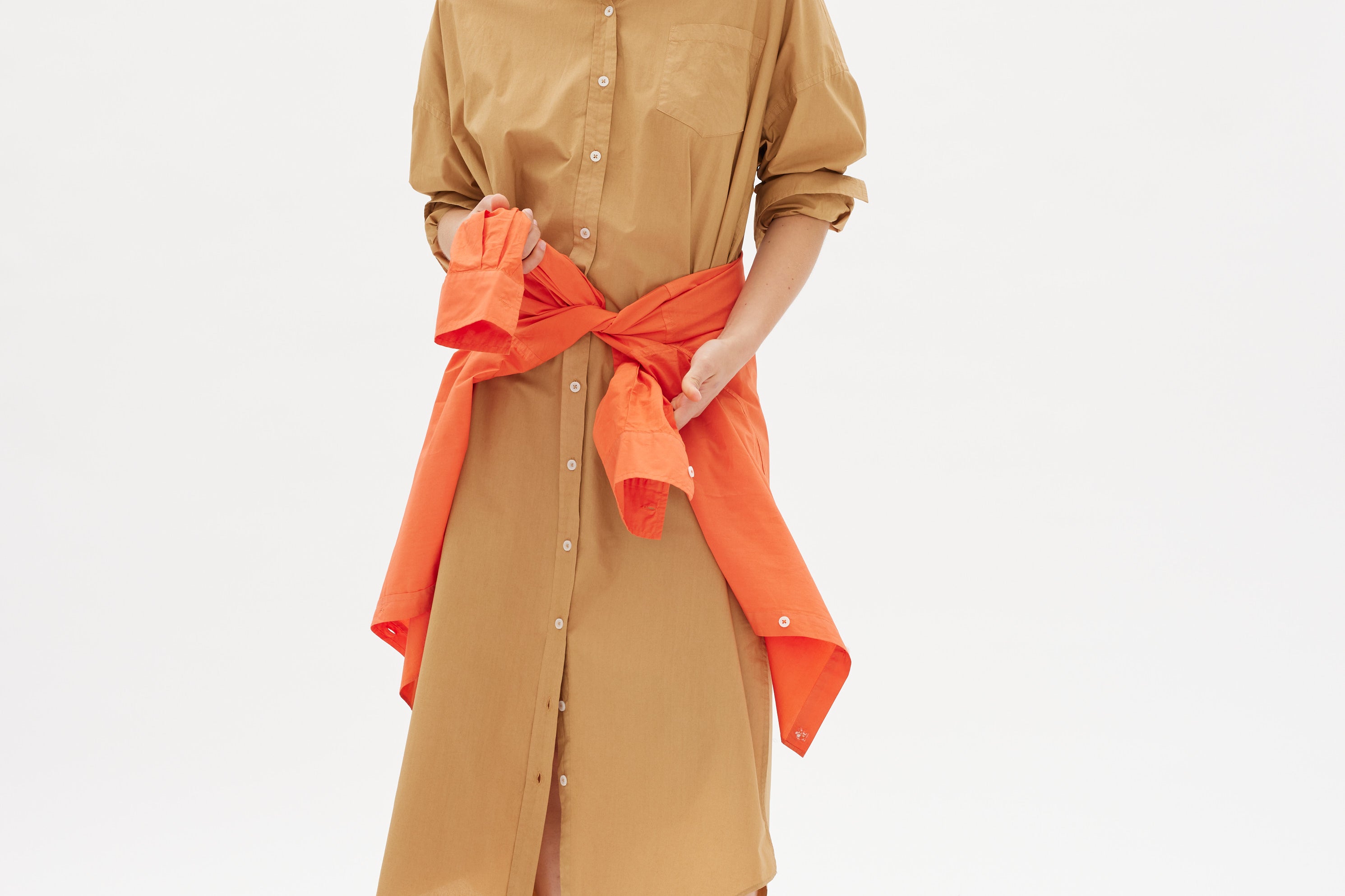 Chiara Shirt Dress Maxi - Toffee - Apparel