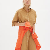 Chiara Shirt Dress Maxi - Toffee - Apparel